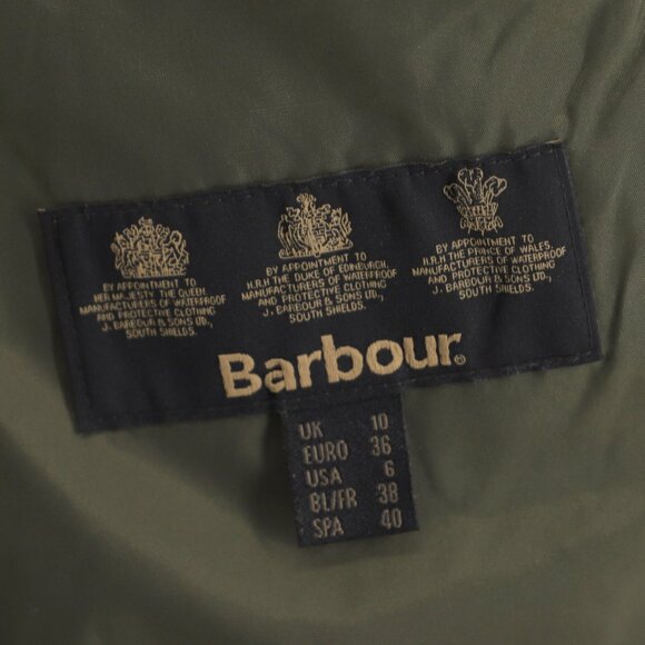 BARBOUR Goldfinch Quilted Padded Jacket Elbow Patch in Olive Size US 6 - Picture 13 of 15